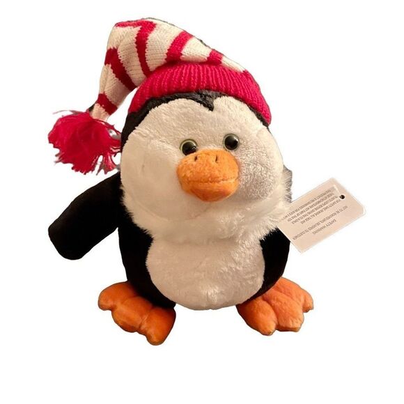 Adorable Penguin in long red/white cap 100% Polyester NWT - Picture 6 of 6
